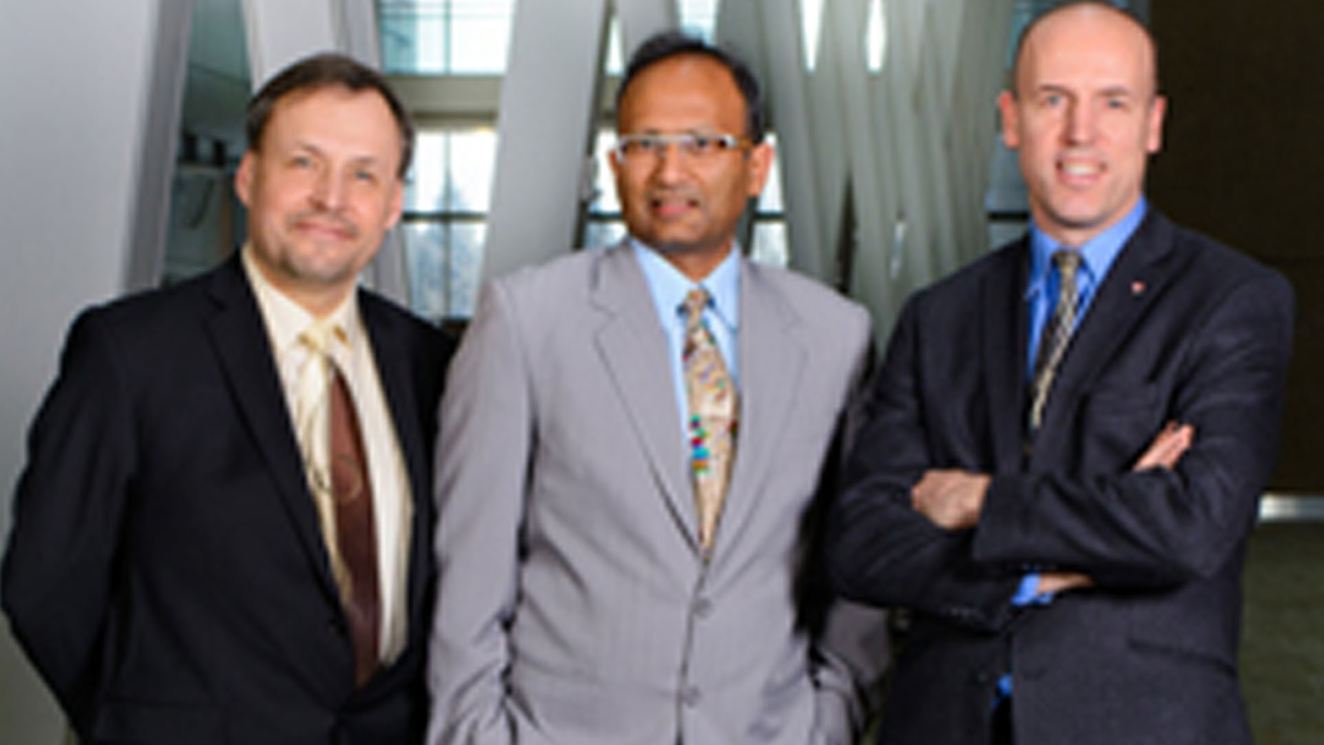 <br />
<br />
<br />
<br />
<br />
<br />
<br />
<br />
<br />
<br />
<br />
<br />
<br />
<br />
<br />
<p>From left, Dr. Andrew Demchuk, Dr. Mayank Goyal and Dr. Michael Hill.</p>